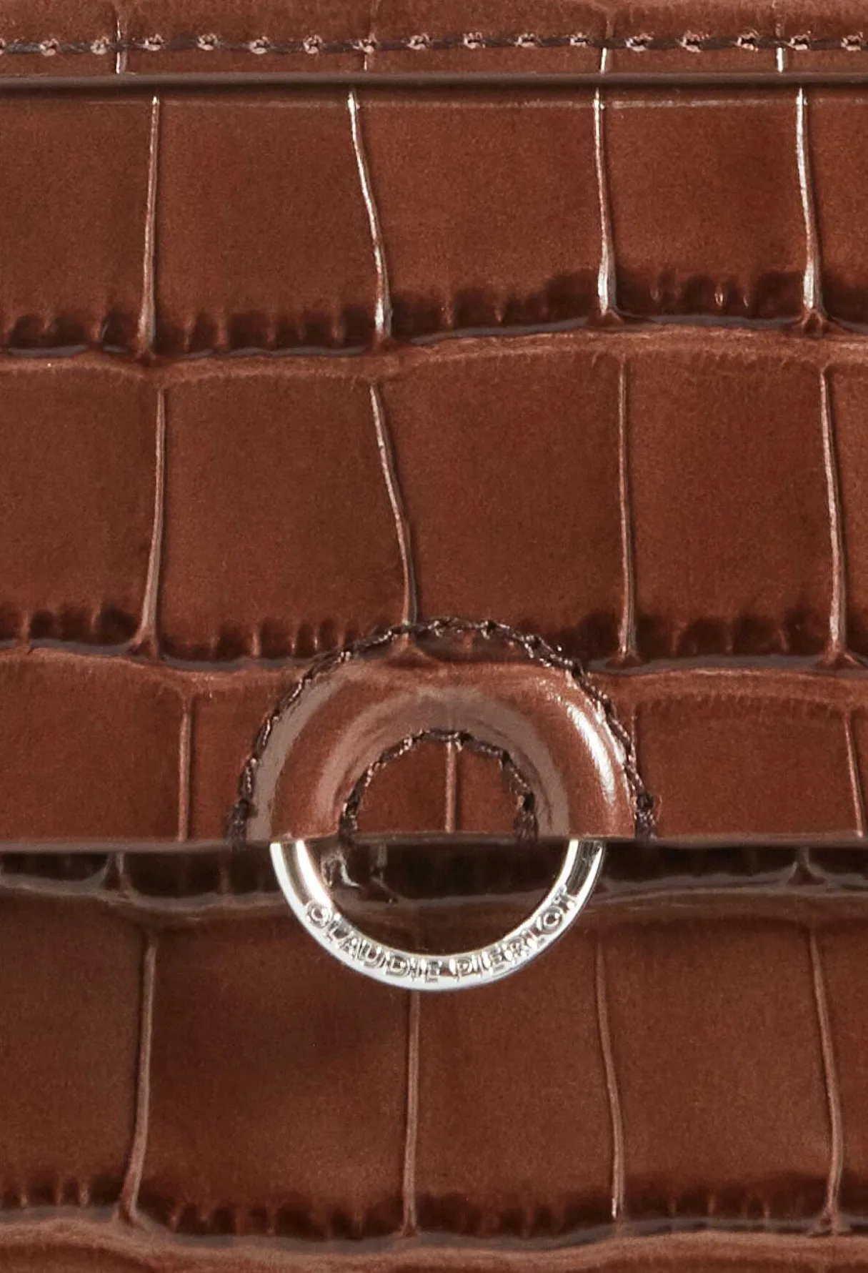 Shop Anoucko Nano Brown Embossed Leather Bag Women Crossbody Bags