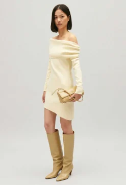 Clearance Asymmetric Knitted Dress Women Dresses