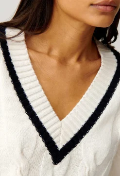 Outlet Beige Cable Knit Jumper Women Sweaters And Cardigans