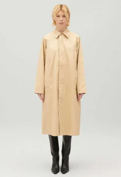 Store Beige Reversible Mid-Length Coat Women Jackets And Coats