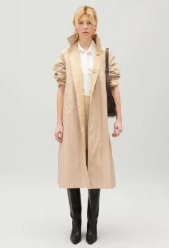 Store Beige Reversible Mid-Length Coat Women Jackets And Coats