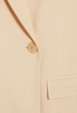 Online Beige Textured Suit Jacket Women Blazers