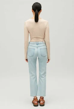 Fashion Beige Wrap Top Women Tops And Shirts