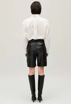 Best Sale Black Leather Bermuda Shorts Women Skirts And Shorts