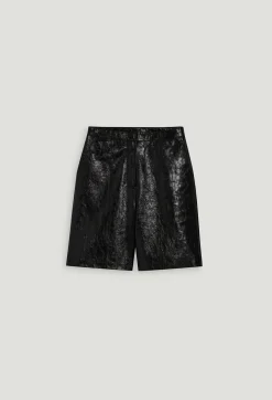 Best Sale Black Leather Bermuda Shorts Women Skirts And Shorts
