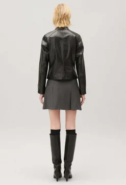 Cheap Black Leather Biker Jacket Women Jackets And Coats