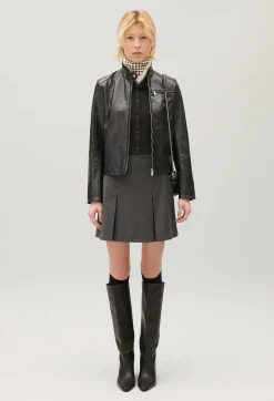 Cheap Black Leather Biker Jacket Women Jackets And Coats