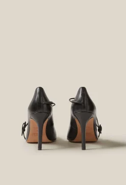 Cheap Black Leather Heels Women Sandals, Pumps And Mules