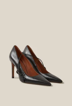 Cheap Black Leather Heels Women Sandals, Pumps And Mules