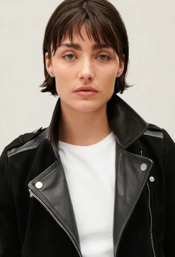 Fashion Black Leather Jacket Women Jackets And Coats