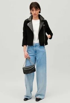 Fashion Black Leather Jacket Women Jackets And Coats