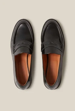 Sale Black Leather Loafers Women Loafers