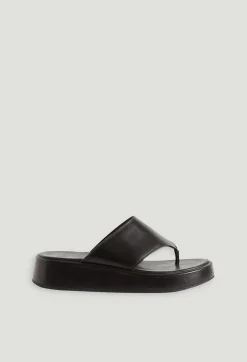 Flash Sale Black Leather Sandals Women Sandals, Pumps And Mules