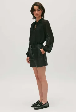 Store Black Leather Shorts Women Skirts And Shorts