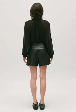 Store Black Leather Shorts Women Skirts And Shorts