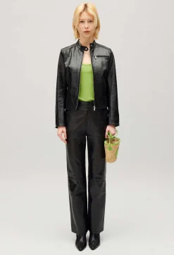 Online Black Leather Trousers Women Jeans And Trousers