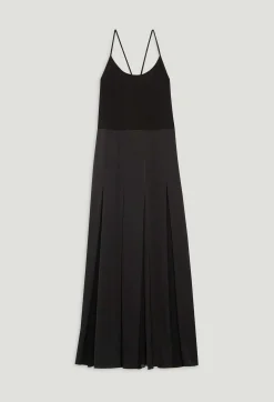 New Black Midi Dress With Crossover Back Women Dresses