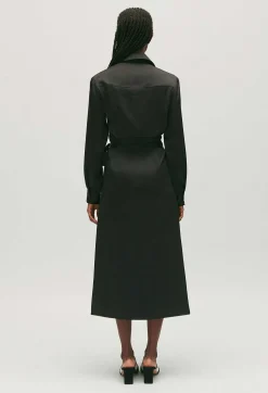 Shop Black Midi Wrap Dress Women Dresses
