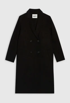 Cheap Black Straight Mid-Length Coat Women Jackets And Coats