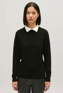 Store Black Wool Jumper Removable Collar Women Sweaters And Cardigans