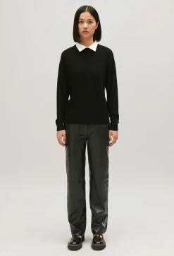Store Black Wool Jumper Removable Collar Women Sweaters And Cardigans