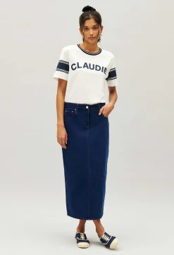 New Blue And White Claudie T-Shirt Women T-Shirts