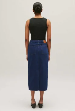 Best Blue Denim Midi Skirt Women Skirts And Shorts
