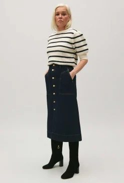 Store Blue Denim Midi Skirt Women Skirts And Shorts