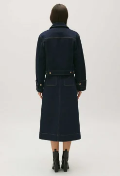 Sale Blue Raw Denim Jacket Women Jackets And Coats