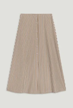 Cheap Bronze Striped Midi Skirt Women Skirts And Shorts