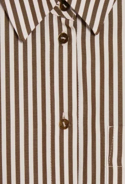 Cheap Bronze Striped Shirt Women Tops And Shirts