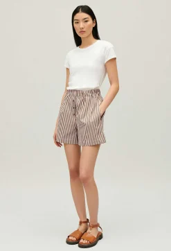 Fashion Bronze Striped Shorts Women Skirts And Shorts