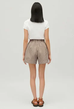Fashion Bronze Striped Shorts Women Skirts And Shorts