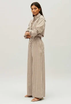 Discount Bronze Striped Trousers Women Jeans And Trousers