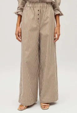 Discount Bronze Striped Trousers Women Jeans And Trousers