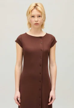 Best Brown Button-Up Maxi Dress Women Dresses