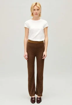 Discount Brown Striped Trousers Women Jeans And Trousers