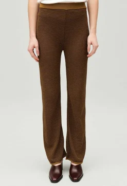 Discount Brown Striped Trousers Women Jeans And Trousers
