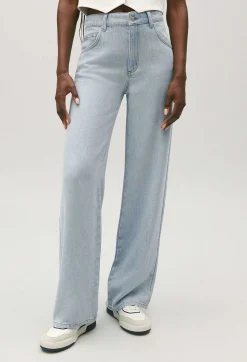 Cheap Claude Wide-Leg Light Denim Jeans Women Jeans And Trousers