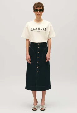 Fashion Claudie Paris Short-Sleeved T-Shirt Women T-Shirts