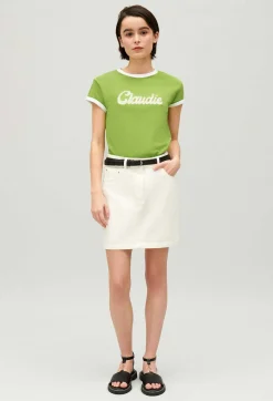 Online Cream Denim Short Skirt Women Skirts And Shorts