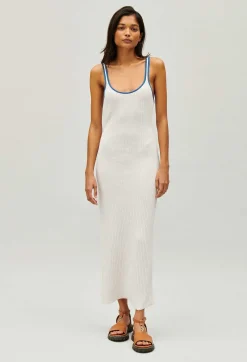 New Cream Knitted Maxi Dress Women Dresses