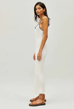 New Cream Knitted Maxi Dress Women Dresses