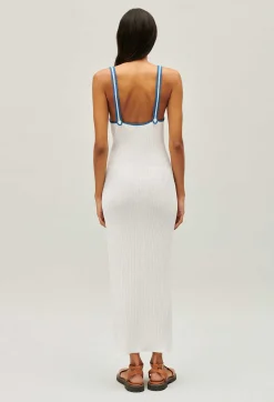 New Cream Knitted Maxi Dress Women Dresses