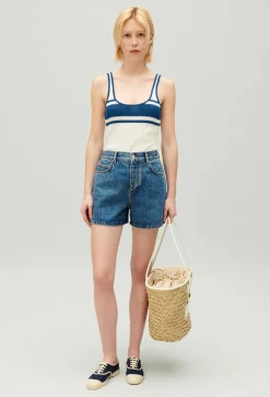 Online Cream Knitted Vest Top Women Tops And Shirts