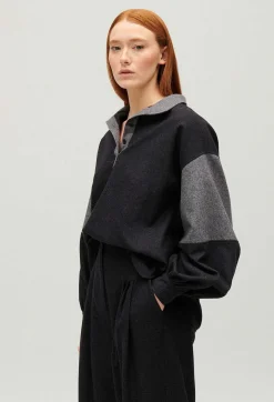 Shop Dark Grey Loose-Fit Blouse Women Tops And Shirts