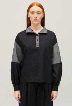 Shop Dark Grey Loose-Fit Blouse Women Tops And Shirts