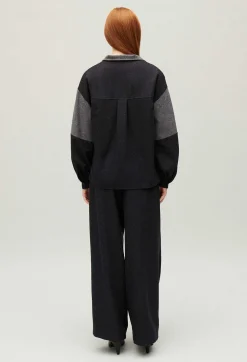 Shop Dark Grey Loose-Fit Blouse Women Tops And Shirts