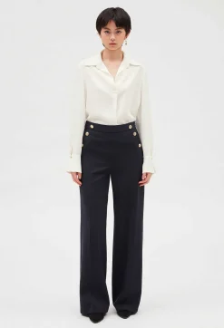 Best Sale Ecru Flowing Blouse Women Tops And Shirts
