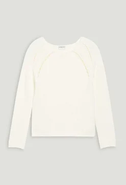 Hot Ecru Knitted Jumper With Embroidery Women Sweaters And Cardigans